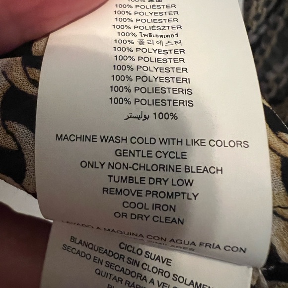 Michael Michael Kors Women’s Sheer Button Down Top SzS  Chain Pearl Print - Picture 7 of 14